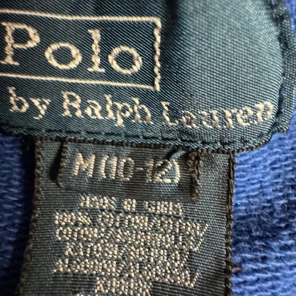 Kids Polo Ralph Lauren Blue White Big‎ Pony Track Jacket Zip Up Size M 10-12